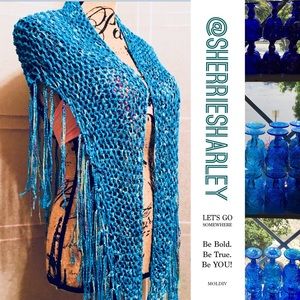 Hand Crocheted Chameleon Wrap / Scarf